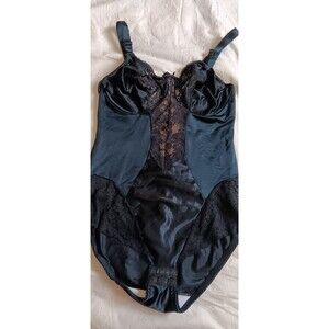 Vintage Sears 36C Black Lace Body Suit One Piece Shapewear